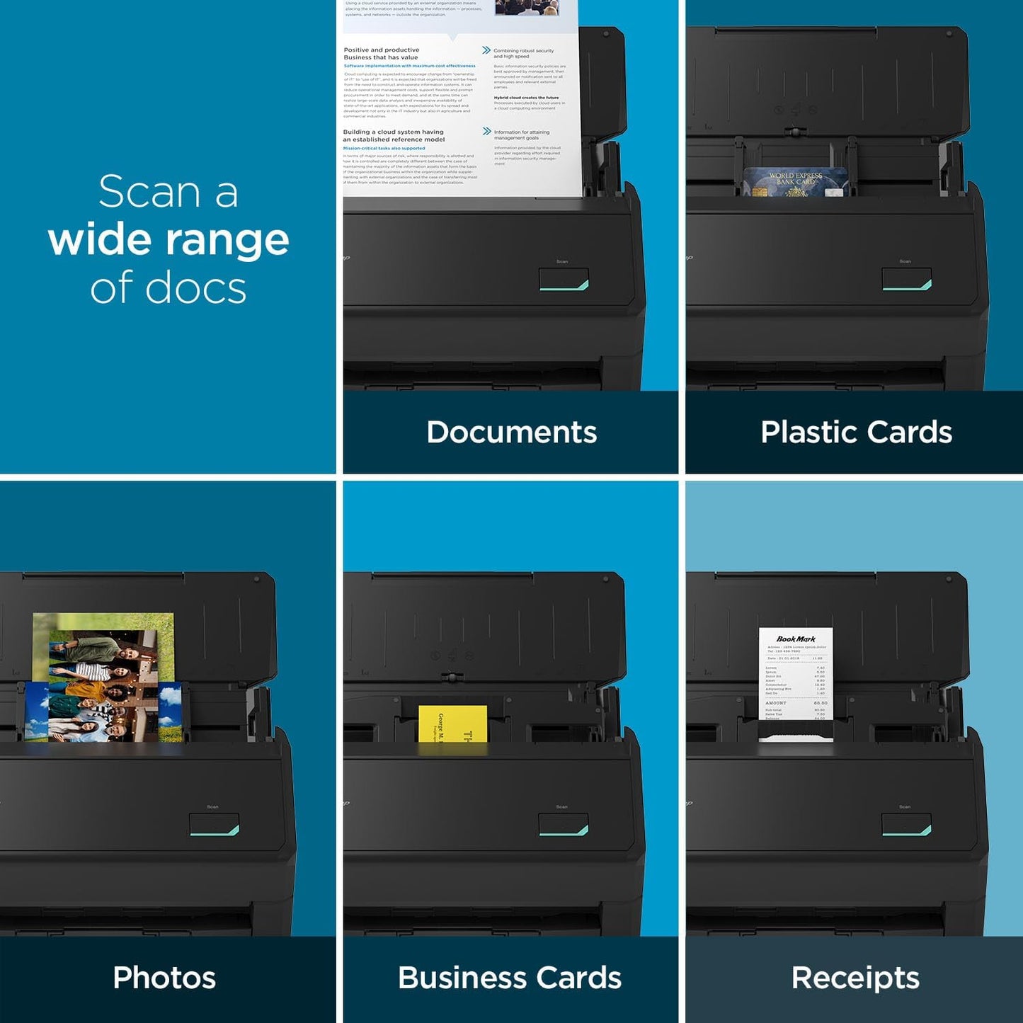 ScanSnap iX2400 High-Speed Simple One-Touch Button Color Document, Photo & Receipt Scanner