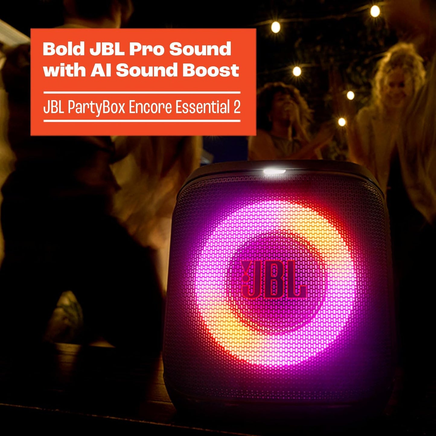 JBL PartyBox Encore Essential 2 - Portable Battery-Powered Party Speaker with AI Sound Boost