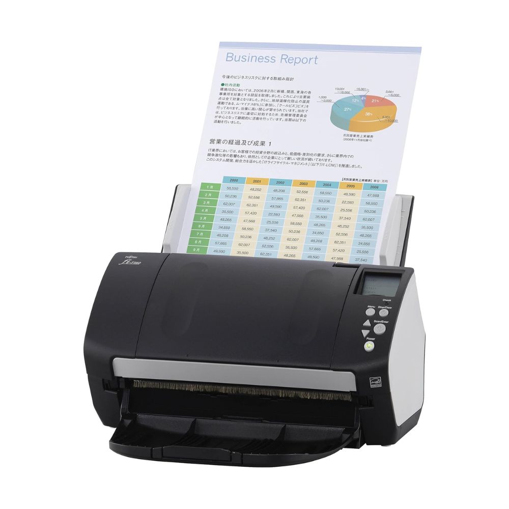 Fujitsu fi-7160 document scanner, duplex, 8.5 x 14 in, ADF 80 sheets, USB 3.0, black