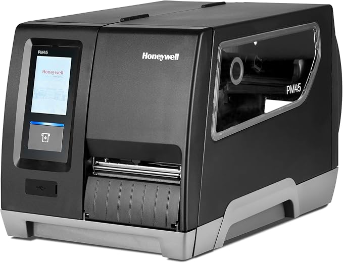 Honeywell PM45A Industrial Thermal Transfer Label Printer, 203 DPI, Full Touch Display, Ethernet, US Power Cord, Model PM45A10000000201, Includes Print Plus Service SVCPM45-WPR2