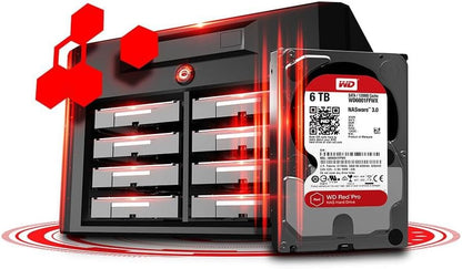 Western Digital 24TB WD Red Pro NAS Internal Hard Drive HDD - 7200 RPM, SATA 6 Gb/s, CMR, 512 MB Cache, 3.5" -WD241KFGX