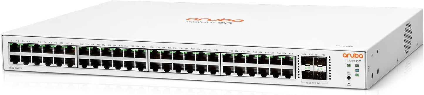 Aruba Instant On 1830 48-Port Gb Smart Switch - 48x 1G | 4X SFP | US Cord (JL814A#ABA)