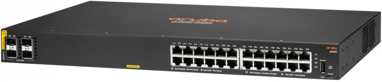 Aruba 6000 24G Class4 PoE 4SFP 370W Switch
