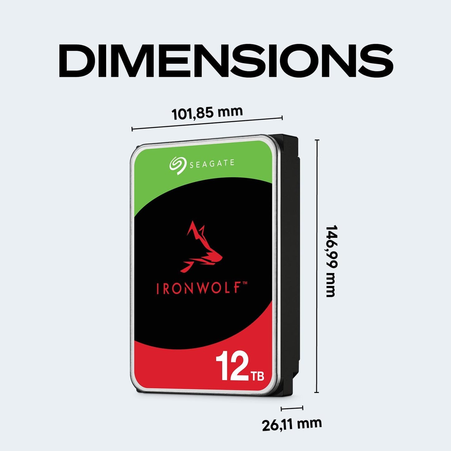 Seagate IronWolf 12TB NAS Internal Hard Drive HDD – CMR 3.5 Inch SATA 6Gb/s 7200 RPM 256MB Cache for RAID Network Attached Storage (ST12000VNZ008/ST12000VN0008)