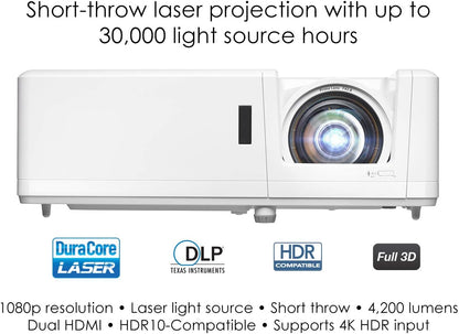Optoma GT1090HDR Short Throw Laser Home Theater Projector