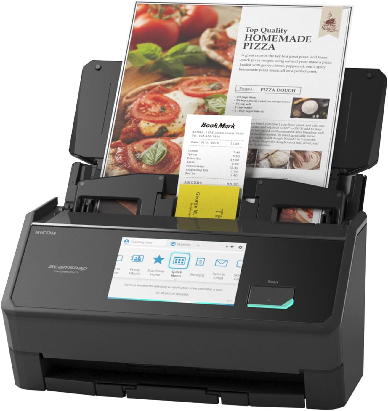 ScanSnap iX2500 Wireless or USB High-Speed Cloud Enabled Document, Photo & Receipt Scanner
