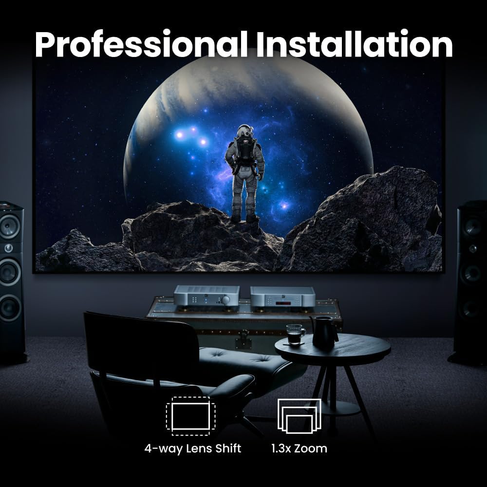 BenQ W4100i 4K HDR Smart Home Theater Projector, 3200 Lumens, 100% DCI-P3, Rec.709, Factory-Calibrated, Android TV with Netflix