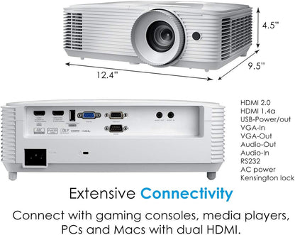 Optoma HD39HDR High Brightness HDR Home Theater Projector | 120Hz Refresh Rate | 4000 lumens