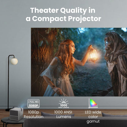 BenQ GP100A | Outdoor 4K supported Portable Projector | 1080p Resolution | 1000 ANSI Lumens
