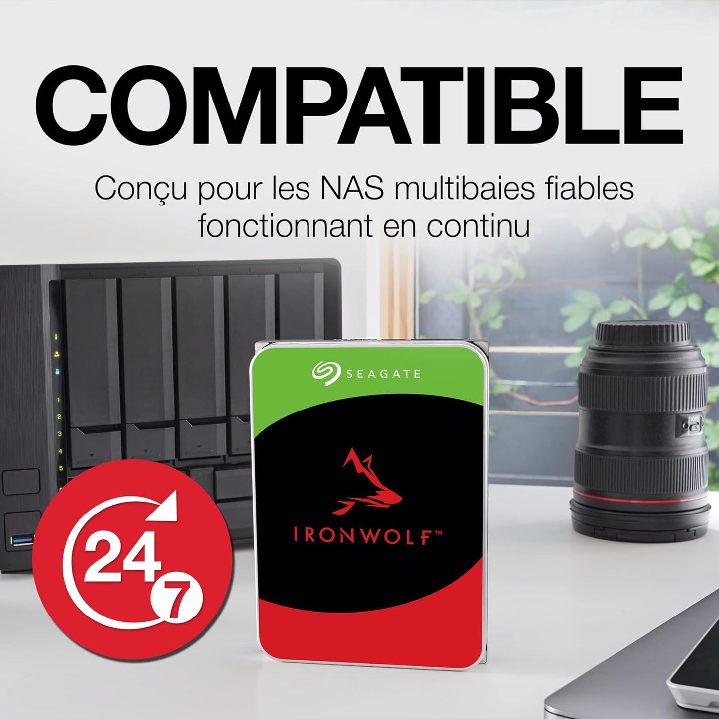 Seagate IronWolf 10TB NAS Internal Hard Drive, 3.5" SATA 6Gb/s, 7200 RPM, CMR, RAID Optimized, IronWolf Health Management – for NAS Systems (ST10000VNZ00)