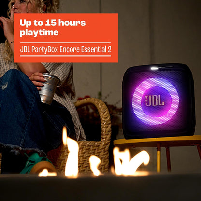 JBL PartyBox Encore Essential 2 - Portable Battery-Powered Party Speaker with AI Sound Boost