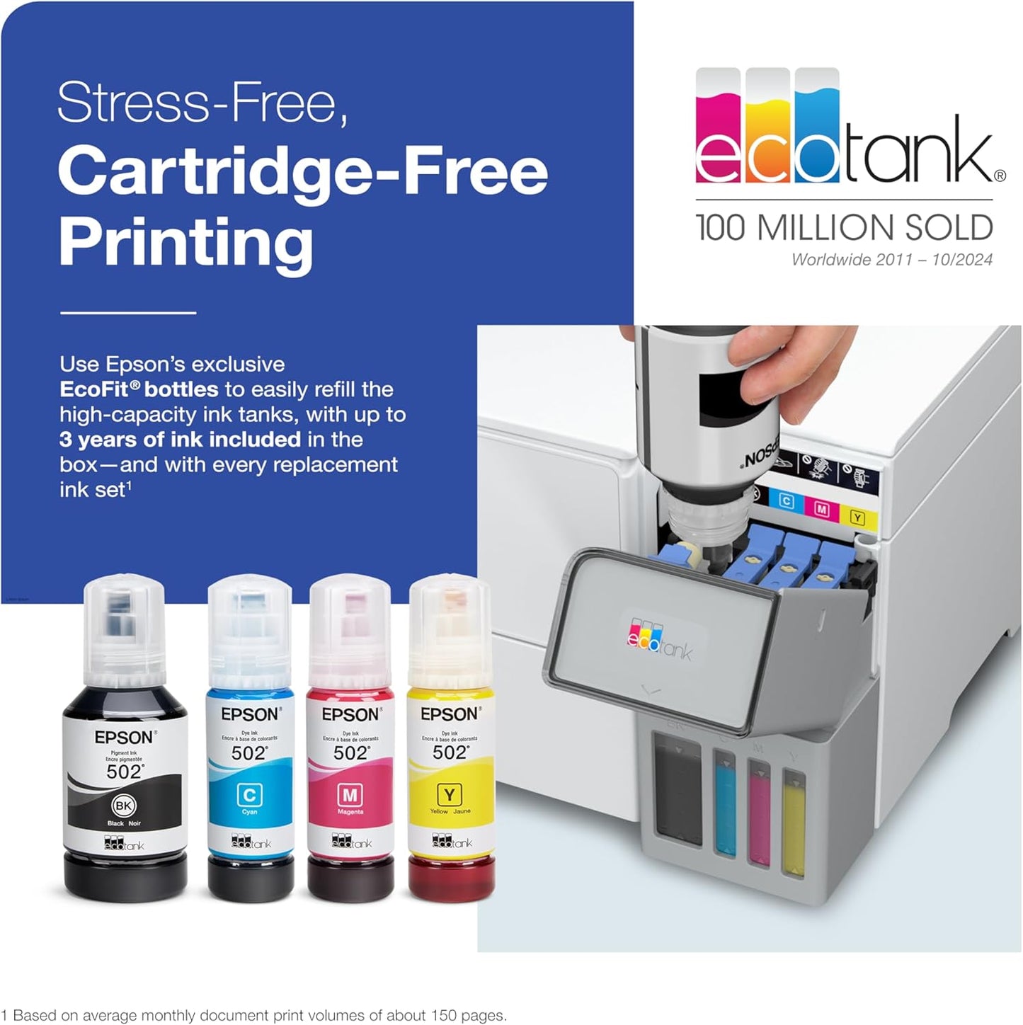 Epson EcoTank ET-3950 Wireless All-in-One Color Supertank Printer