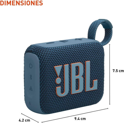 JBL Go 4 - Ultra-Portable, Waterproof and Dustproof Bluetooth Speaker, Big JBL Pro Sound with Punchy bass, 7-Hour Built-in Battery, Made in Part with Recycled Materials (Blue)