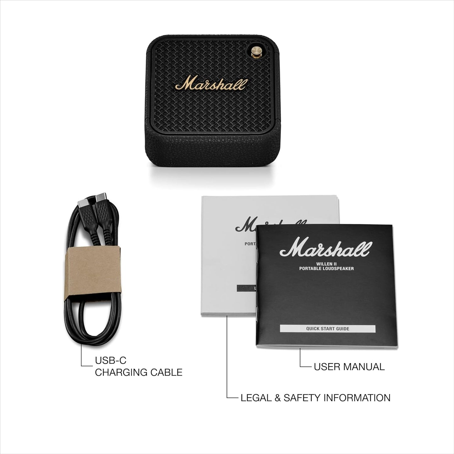 Marshall Willen II Bluetooth Portable Speaker - Black & Brass