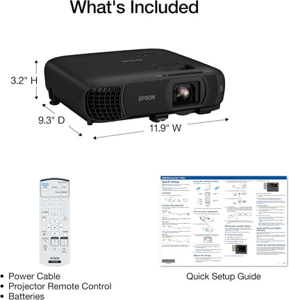 Epson Pro EX9270 Wireless 1080p 3LCD Projector 4,100 Lumens Color and White Brightness, Apple AirPlay