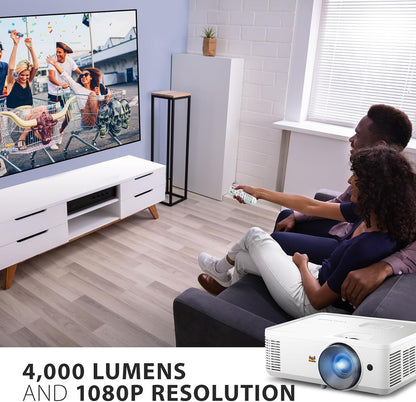 ViewSonic PA503HD 4000 Lumens 1080p Projector, Full HD High Brightness for Home Theater and Living Rooms