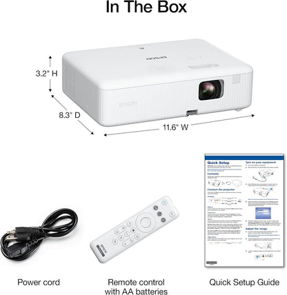 Epson EpiqVision Flex CO-W01 Portable Projector 3-Chip 3LCD, Widescreen, 3000 Lumens Color/White Brightness, 5 W Speaker