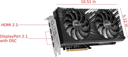 ASRock Radeon RX 7600 Challenger 8GB OC Graphics Card, AMD RDNA 3 Architecture, 8GB GDDR6, PCIe 4.0, Dual Fans, 0dB Silent Cooling, HDMI 2.1, DisplayPort 1.4