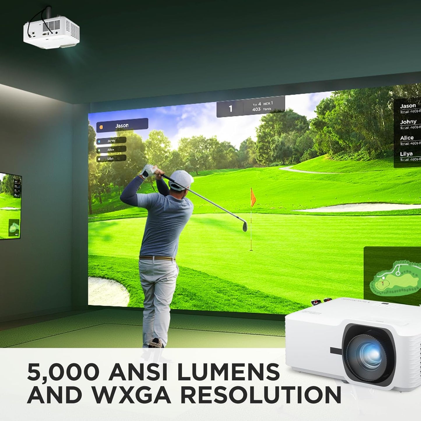 ViewSonic LS741HD 5000 Lumens 1080p Laser Projector with H/V Keystone, 4 Corner Adjustment, 360 Degree Projection