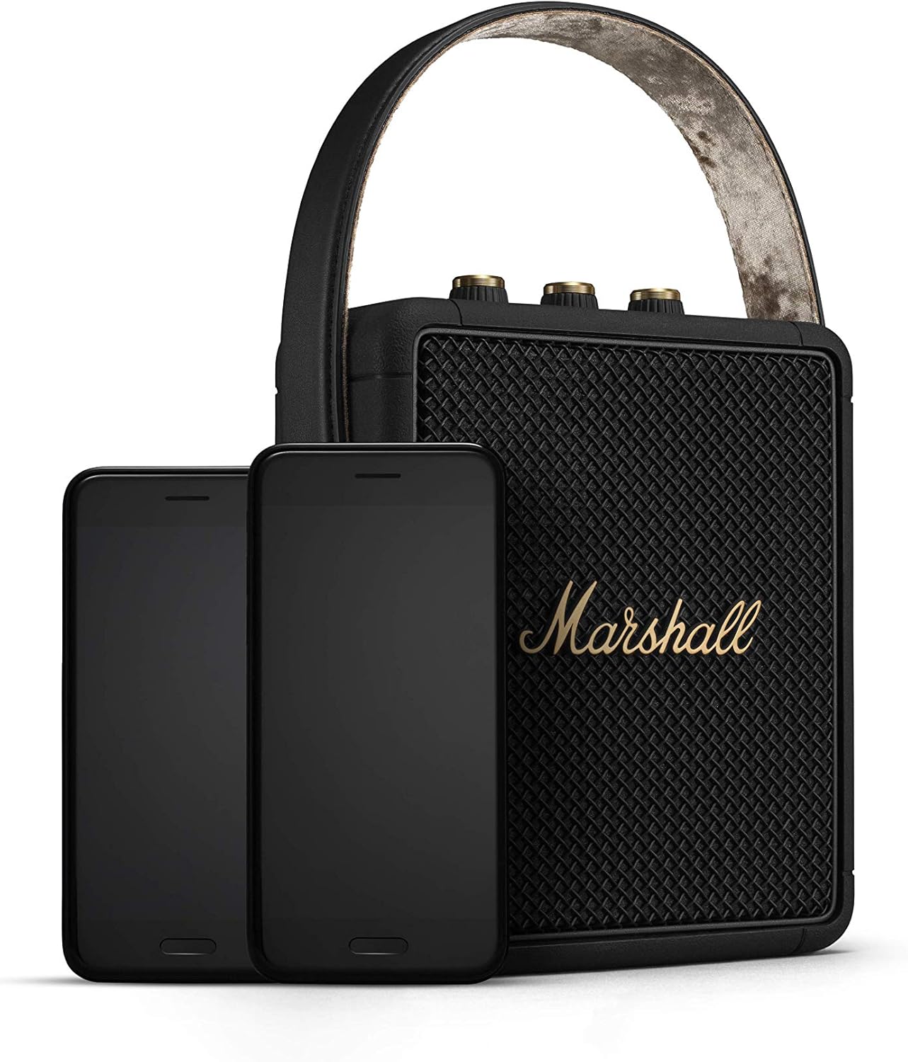 Marshall Stockwell II Portable Bluetooth Speaker, Black and Brass