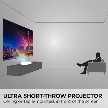 ViewSonic LS832WU 5000 Lumens 1200p Ultra Short Throw Laser Projector, High Brightness for Large Venues, H/V Keystone and 360-Degree Projection for Easy Setup