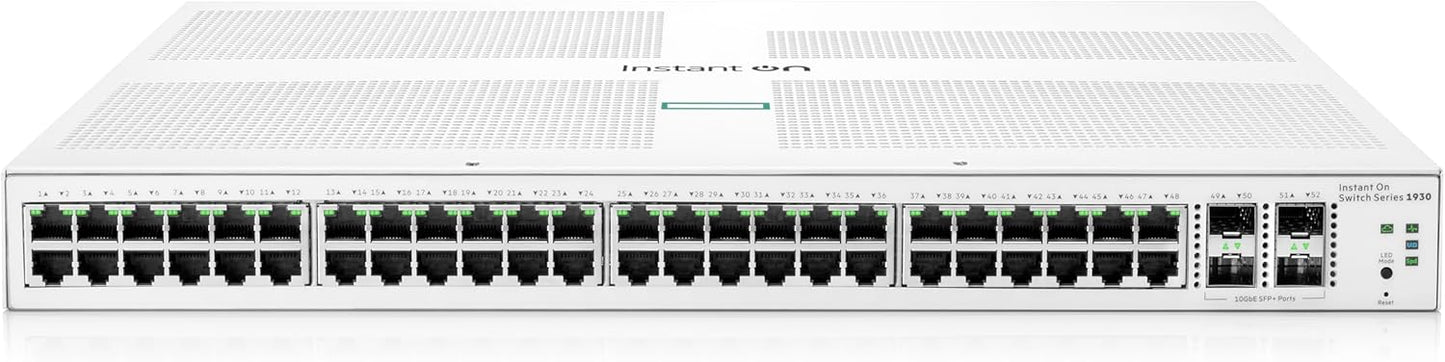 HPE Aruba Instant On 1930 48G 4SFP/SFP+ Switch - Switch - L2+ - Managed - 48 x 10/100/1000 + 4 x 1 Gigabit / 10 Gigabit SFP+ - rack-mountable