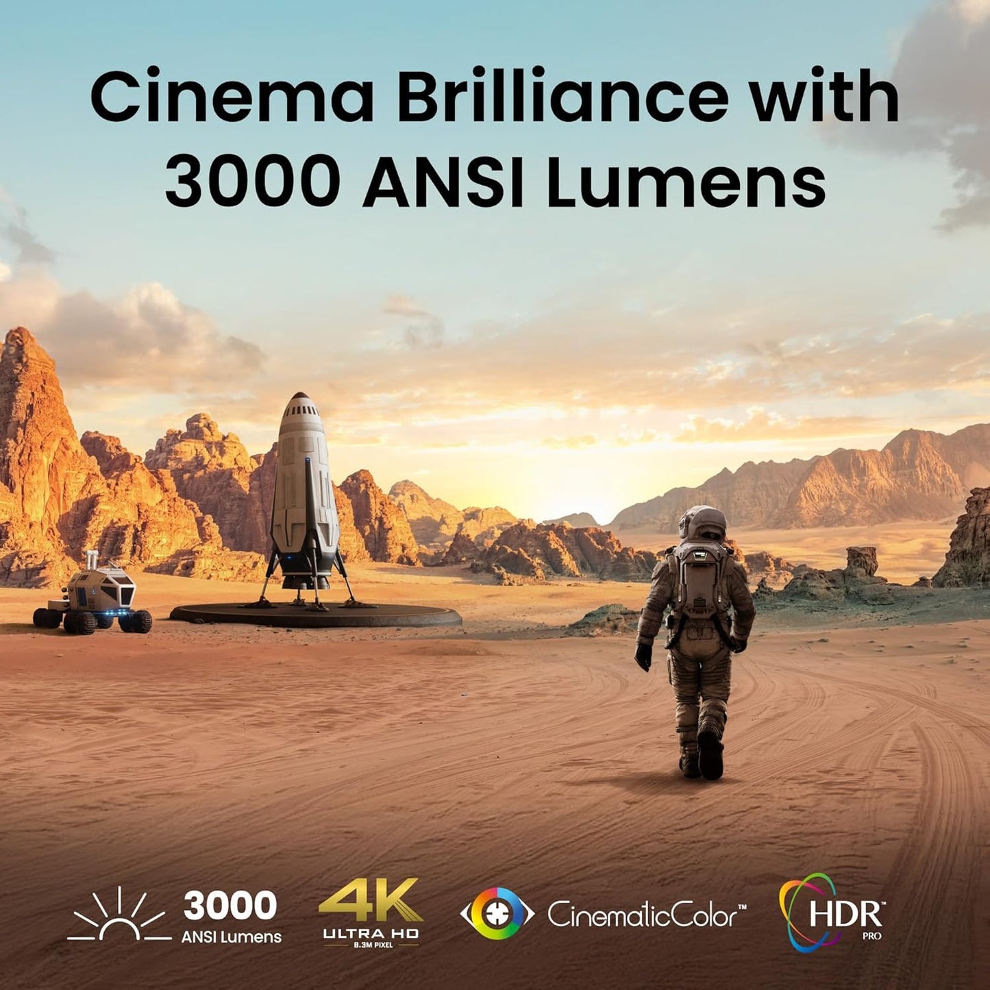 BenQ TK705i 4K HDR Home Entertainment Projector | 3000 Lumens, Google TV Built-In, 16 ms Low Lag, HDR10/HLG