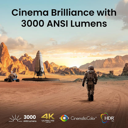 BenQ TK705i 4K HDR Home Entertainment Projector | 3000 Lumens, Google TV Built-In, 16 ms Low Lag, HDR10/HLG