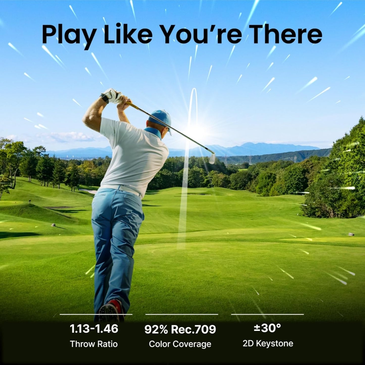 BenQ LU710 Golf Simulator Projector, White | 4000 Lumen WUXGA 1920 x 1200 Laser | 1.13-1.46 Throw Ratio