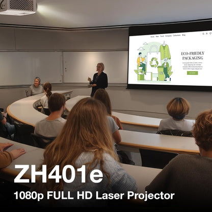 Optoma ZH401e - Full HD 1080p, 4600 Lumens, Laser, IP6X Dust Resistant, DuraCore 30,000 Hour Maintenance-Free Projector