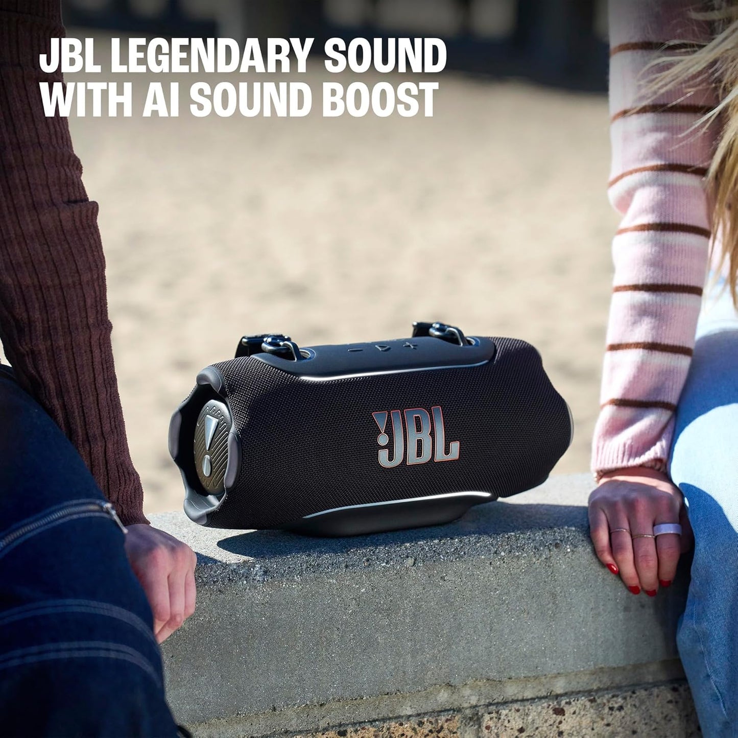 JBL Xtreme 5 - Portable Waterproof Speaker with Massive Legendary JBL Sound, Ambient Edge Lighting, Convenient Shoulder Strap, Supports Lossless USB-C Audio, Built-in powerbank & Auracast™ (Black)