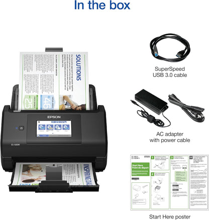 Epson Workforce ES-580W Wireless Color Duplex Tax Receipt & Desktop Document Scanner