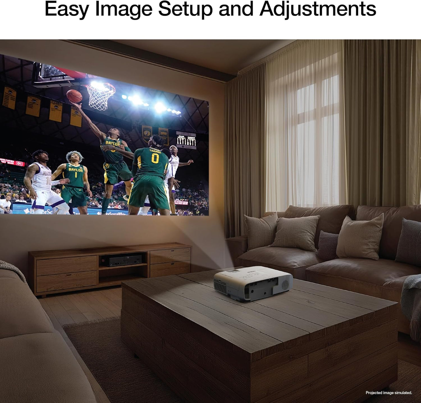 Epson Home Cinema 1100 3-Chip 3LCD Wireless 1080p Projector Streaming with Apple AirPlay, Miracast, Media Room/Gaming