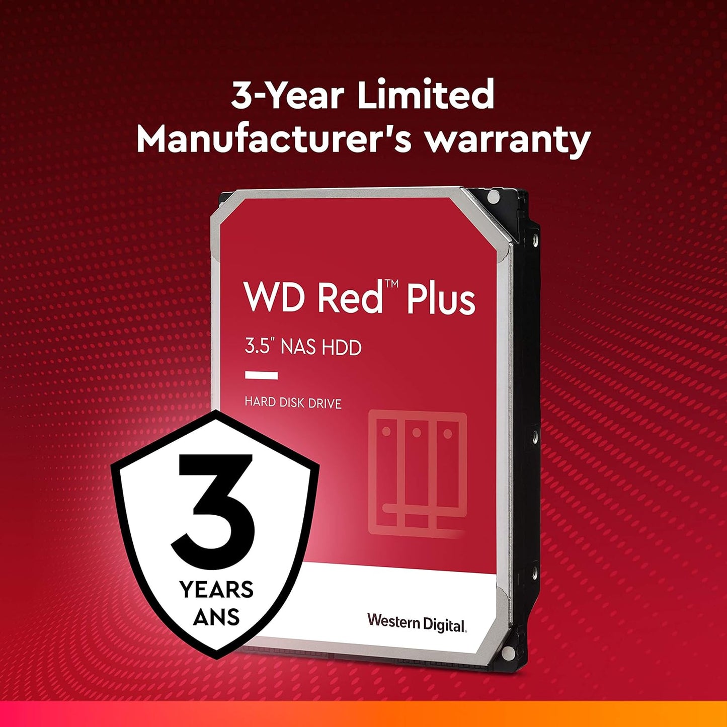 Western Digital 14TB WD Red Plus NAS Internal Hard Drive HDD - 5400 RPM, SATA 6 Gb/s, CMR, 512 MB Cache, 3.5" - WD140EFFX