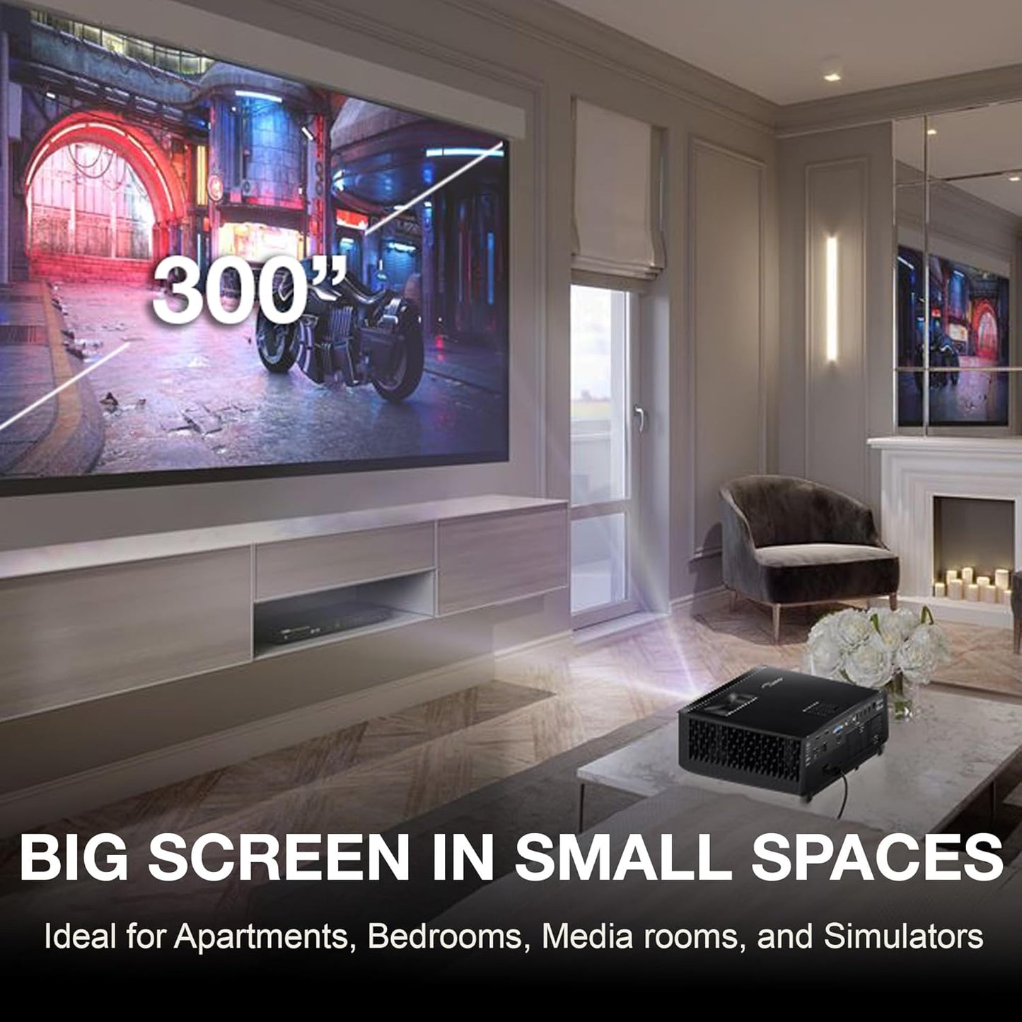 Optoma GT2400HDR Full HD 1080p Short Throw Laser Projector, 4,200 Lumens, Low Input Lag Gaming