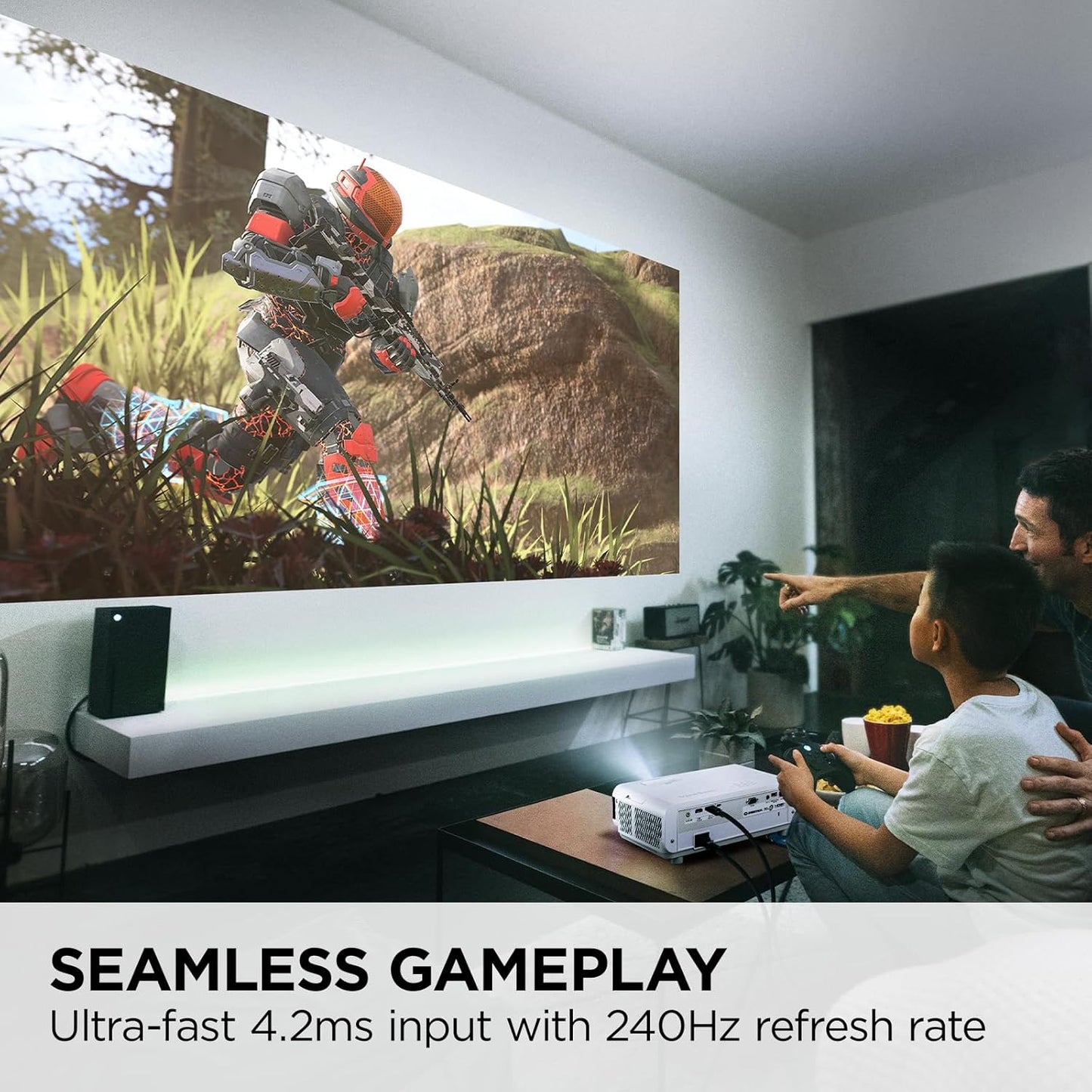 ViewSonic PX749-4K 4000 Lumens 4K Gaming Projector, 240Hz and HDR Support for Home Entertainment, 1.3x Optical Zoom