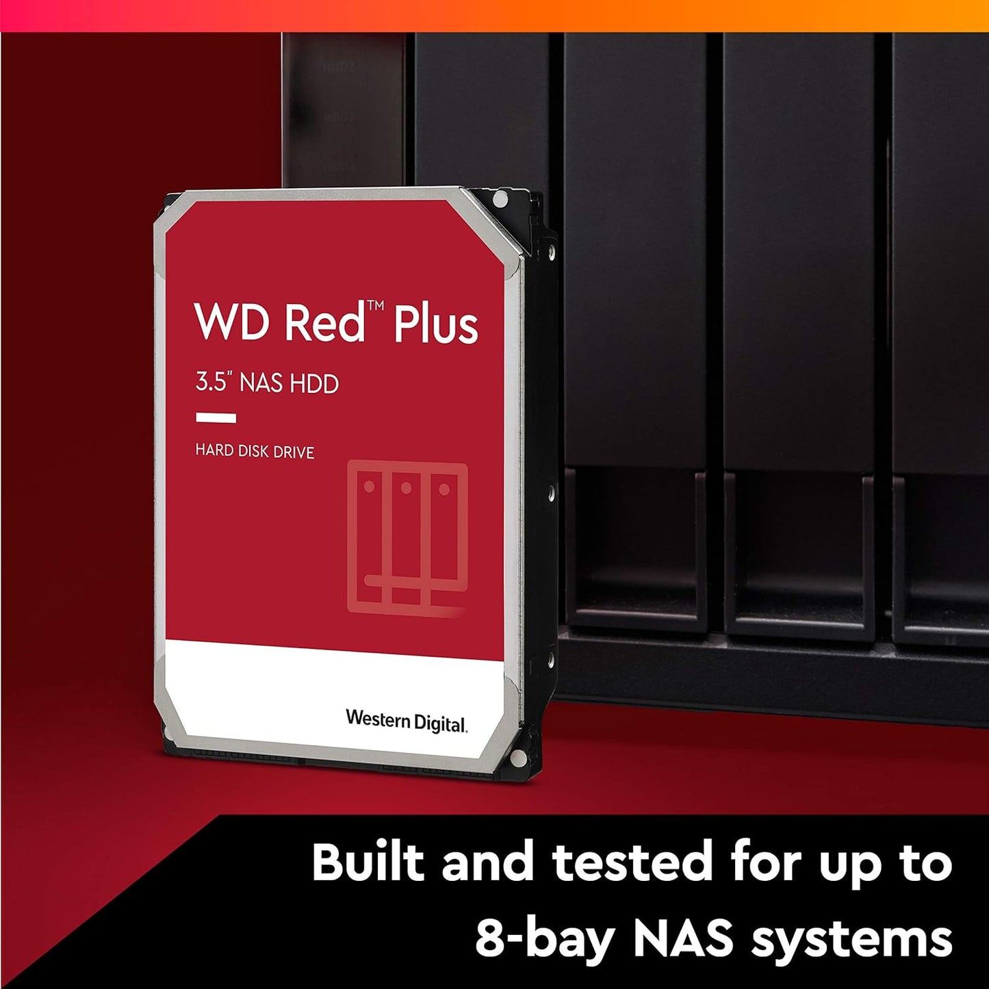 Western Digital 14TB WD Red Plus NAS Internal Hard Drive HDD - 5400 RPM, SATA 6 Gb/s, CMR, 512 MB Cache, 3.5" - WD140EFFX