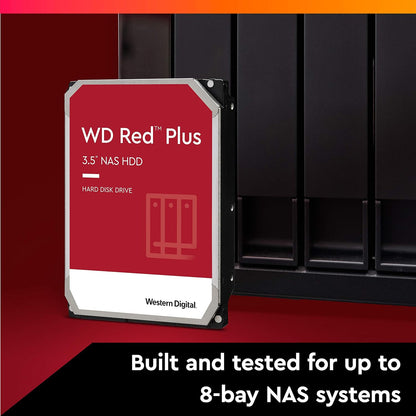 Western Digital 14TB WD Red Plus NAS Internal Hard Drive HDD - 5400 RPM, SATA 6 Gb/s, CMR, 512 MB Cache, 3.5" - WD140EFFX