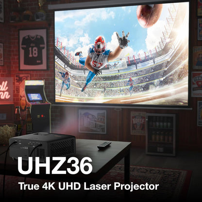 Optoma UHZ58LV - 4K UHD, 3000 Lumens, HDR10+, Laser, Compact Home Theater Projector, 3000 Lumens, Compact