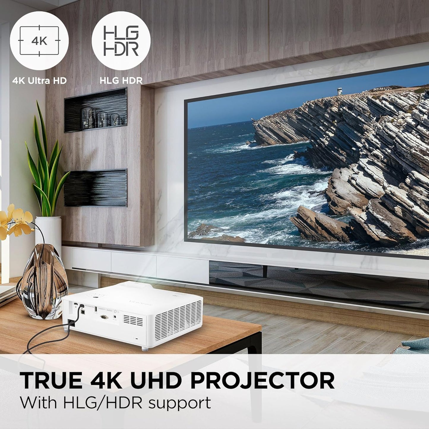 ViewSonic LS901-4K 5500 Lumens 4K Laser Projector, High Brightness with HDR Support for Home Theater