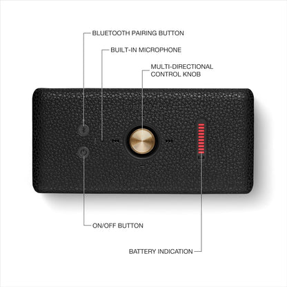 Marshall Emberton III Portable Bluetooth Speaker - Rugged Waterproof/Dust-Proof Design | Loud Stereo Sound, Deep Bass | Compact and Wireless for Travel and Outdoors - Black and Brass