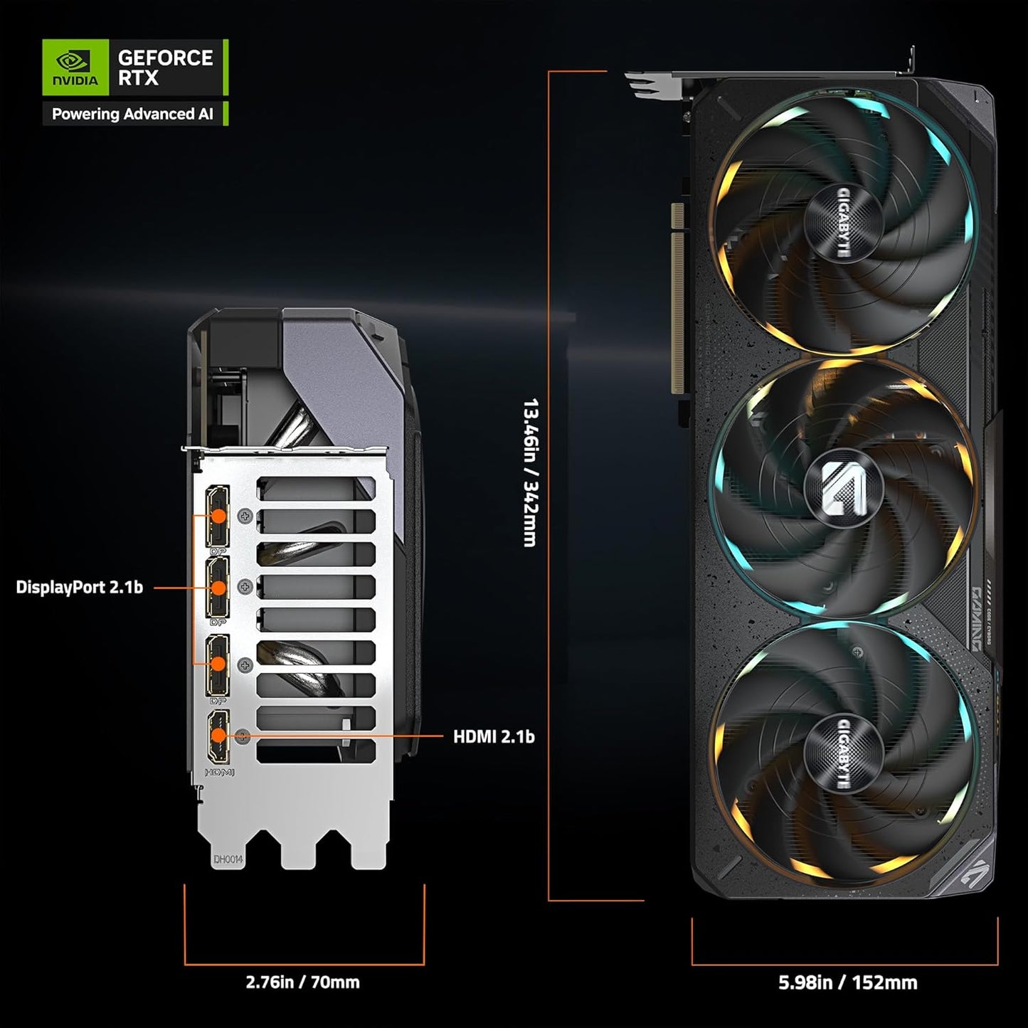 GIGABYTE GeForce RTX 5090 Gaming OC 32G Graphics Card, WINDFORCE Cooling System, 32GB 512-bit GDDR7, by NVIDIA, DisplayPort & HDMI