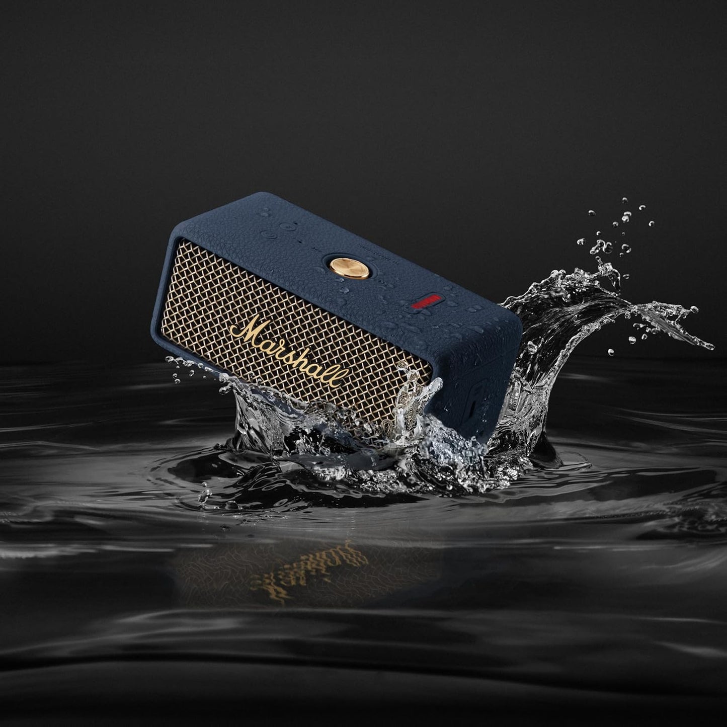 Marshall Emberton III Portable Bluetooth Speaker - Rugged Waterproof/Dust-Proof Design | Loud Stereo Sound, Deep Bass | Compact and Wireless for Travel and Outdoors - Midnight Blue
