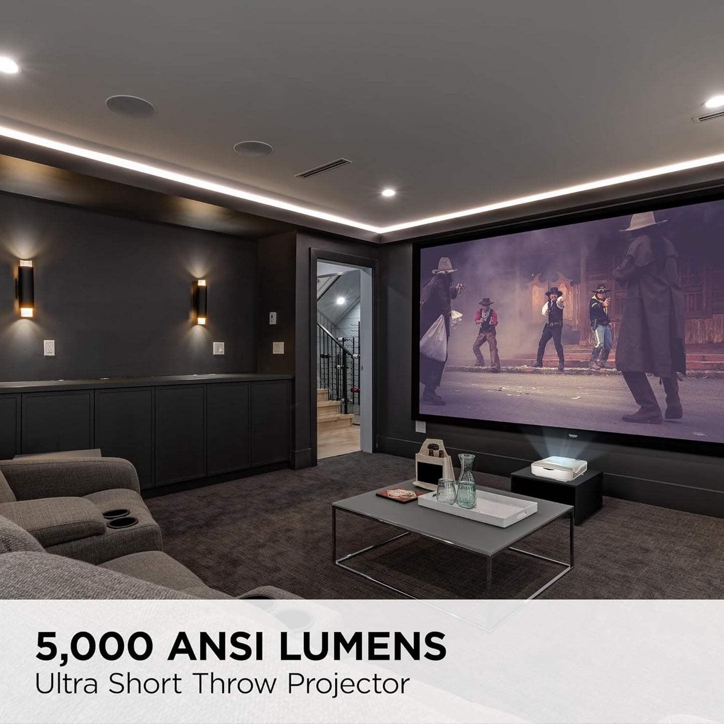 ViewSonic LS832WU 5000 Lumens 1200p Ultra Short Throw Laser Projector, High Brightness for Large Venues, H/V Keystone and 360-Degree Projection for Easy Setup