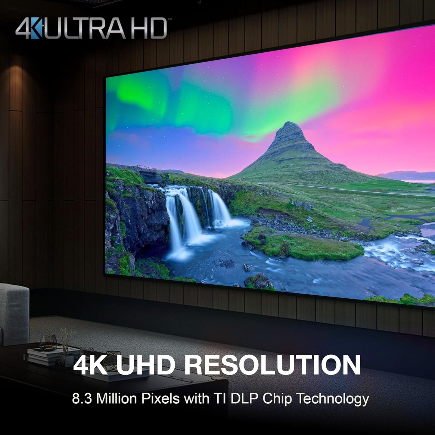 Optoma UHZ68 - 4K UHD, 4500 Lumens, Dolby Vision, Laser, Premium Ultra High-Bright Home Theater Projector, 4500 Lumens, Dolby Vision