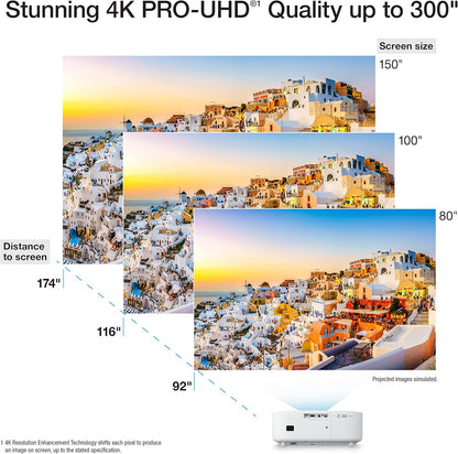 Epson Home Cinema 2350 4K PRO-UHD Smart Gaming Projector with Android TV, 3-Chip 3LCD, HDR10, HLG, 2,800 Lumens