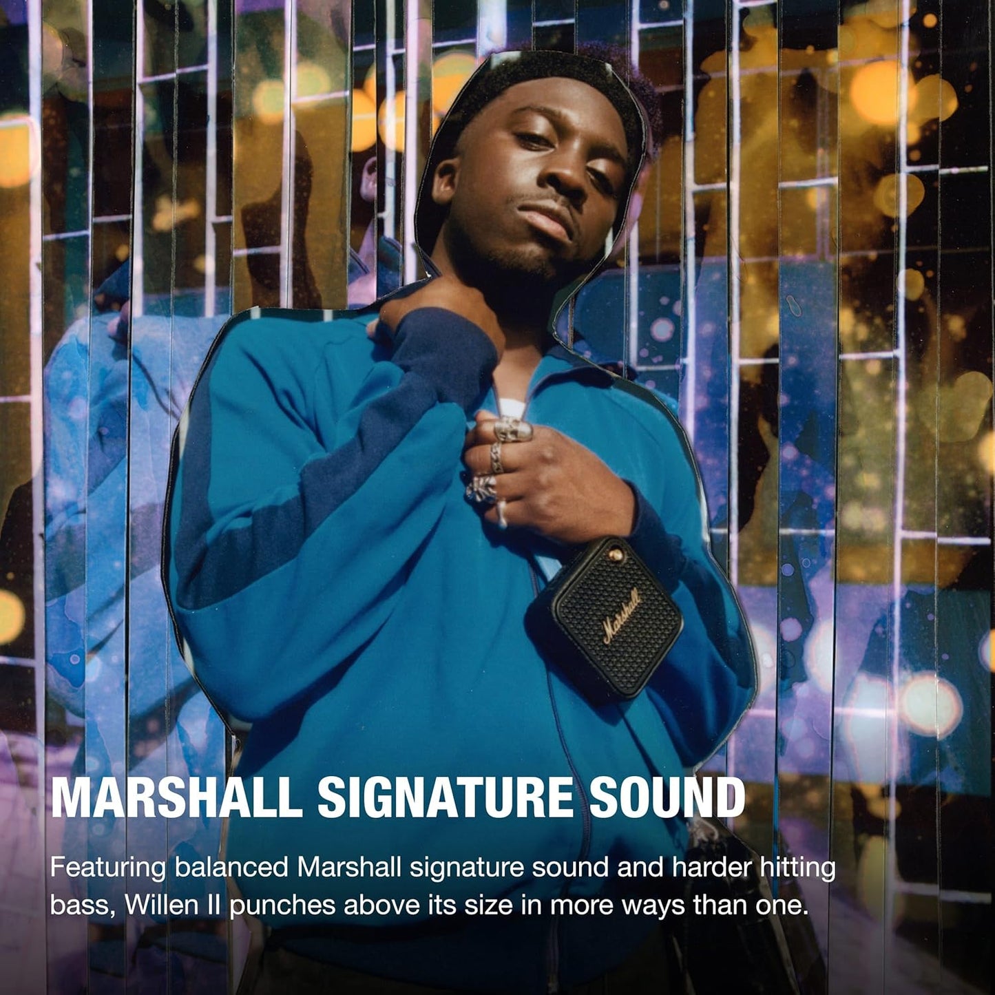 Marshall Willen II Bluetooth Portable Speaker - Black & Brass
