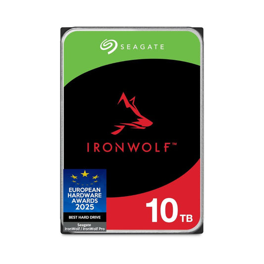 Seagate IronWolf 10TB NAS Internal Hard Drive, 3.5" SATA 6Gb/s, 7200 RPM, CMR, RAID Optimized, IronWolf Health Management – for NAS Systems (ST10000VNZ00)
