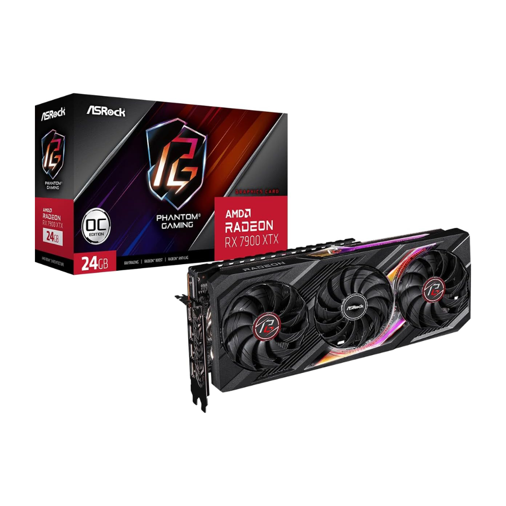 ASRock AMD Radeon RX 7900 XTX Phantom Gaming 24GB OC GDDR6 Graphics Card DisplayPort HDMI 384-Bit