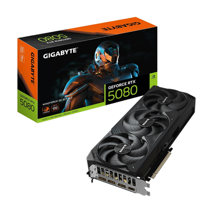 GIGABYTE GeForce RTX 5080 WINDFORCE OC SFF 16G Graphics Card, WINDFORCE Cooling System, 16GB 256-bit GDDR7, GV-N5080WF3OC-16GD Video Card comatible with Desktop